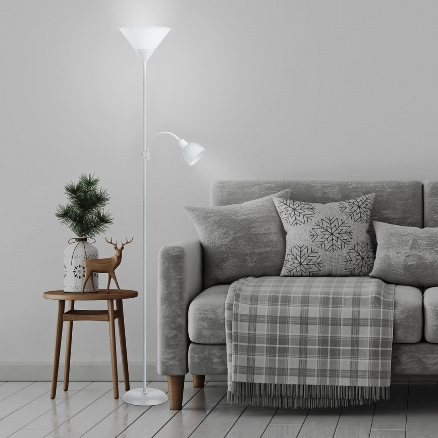 Rabalux - gulvlampe 1xE27/100W+E14/25W hvid