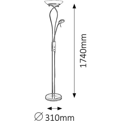 Rabalux - Gulvlampe dæmpbar 1xR7s/230W + 1xG9/40W