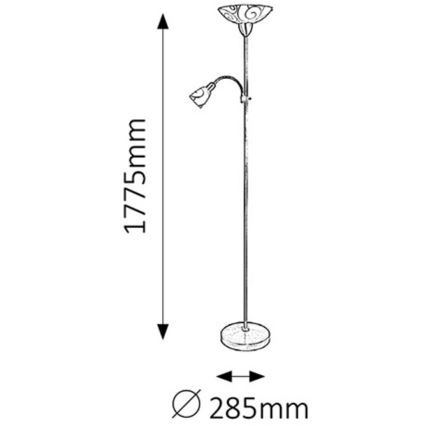 Rabalux - Gulvlampe 1xE27/100W + 1xE14/40W