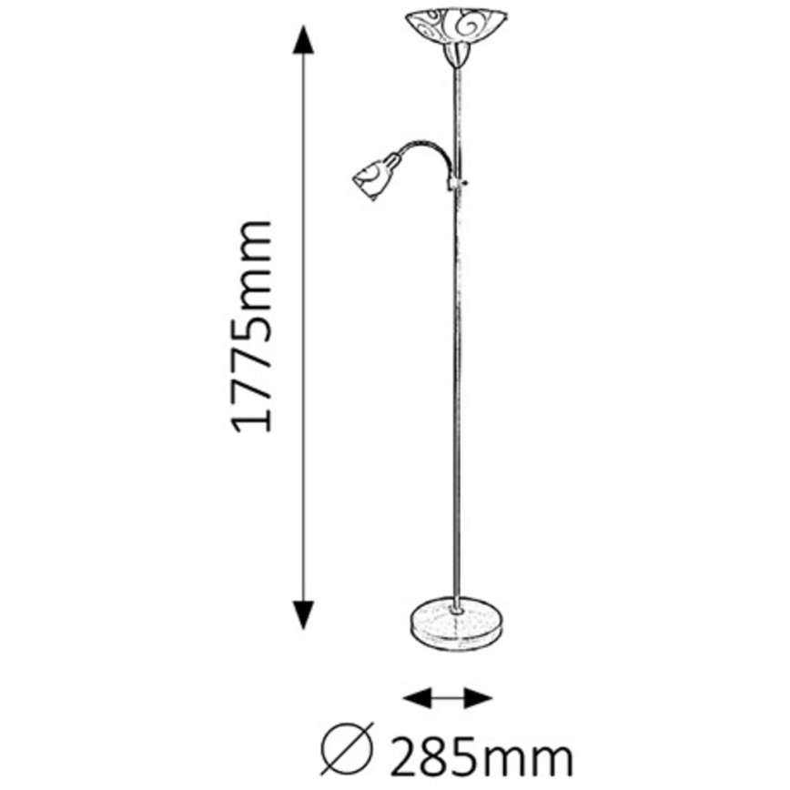 Rabalux - Gulvlampe 1xE27/100W + 1xE14/40W