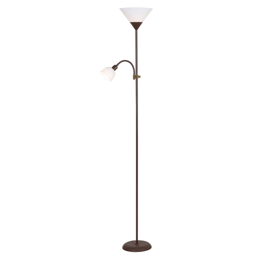Rabalux - Gulvlampe 1xE27/100W+1xE14/25W/230V brun/hvid