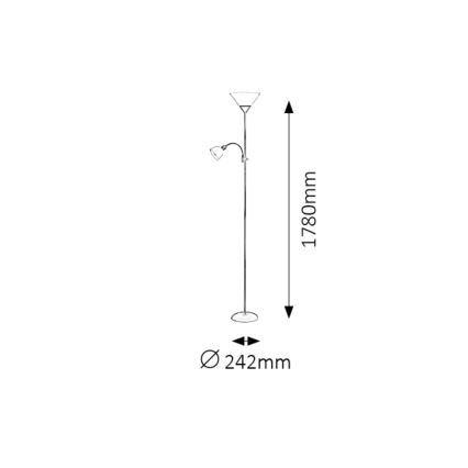 Rabalux - Gulvlampe 1xE27/100W+1xE14/25W/230V brun/hvid