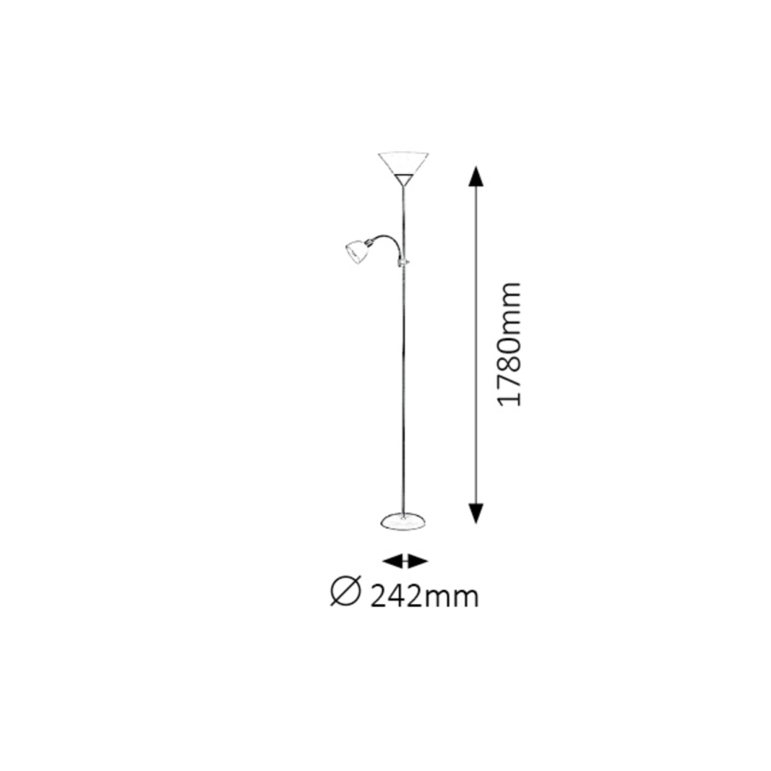 Rabalux - Gulvlampe 1xE27/100W+1xE14/25W/230V brun/hvid