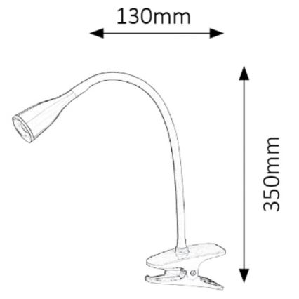 Rabalux - LED bordlampe med klemme 1xLED/4,5W/230V