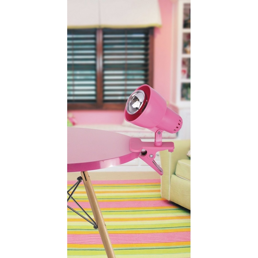 Rabalux - Lampe med klemme 1xE14/40W/230V pink