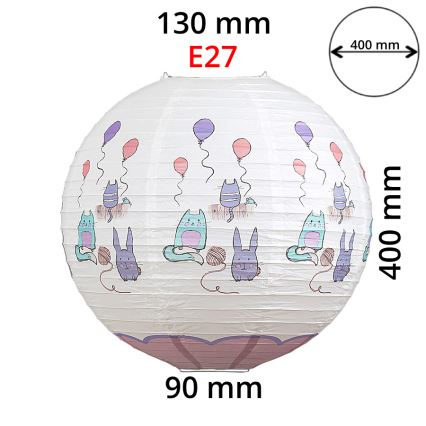 Rabalux 4632 - Lampeskærm til børnependel CATHY E27 diameter 40 cm