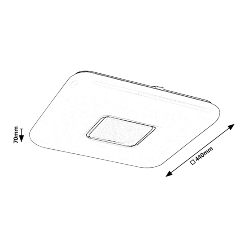 Rabalux - Dæmpbar LED-loftlampe LED/70W/230V + fjernbetjening 44x44 cm