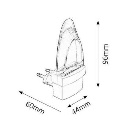 Rabalux - LED Lille lampe til stik 1xLED/0,5W/230V