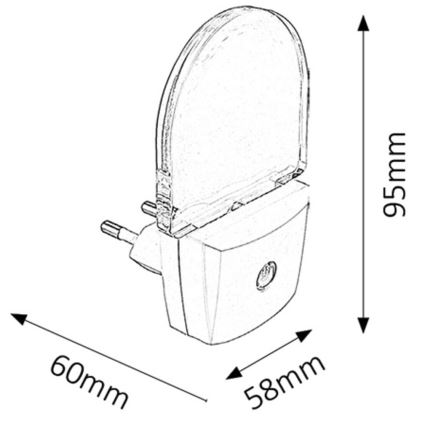 Rabalux - LED-stikkontakt lampe1xLED/0,5W/230V