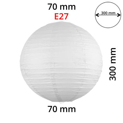 Rabalux 4894 - Lampeskærm til loftslampe RICE hvid E27 Ø 30 cm