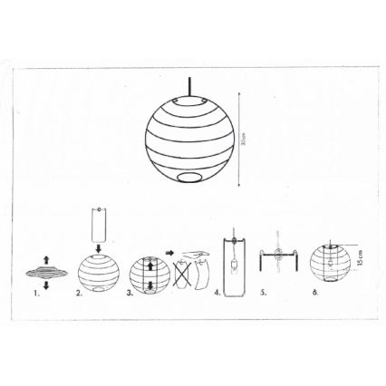 Rabalux 4894 - Lampeskærm til loftslampe RICE hvid E27 Ø 30 cm