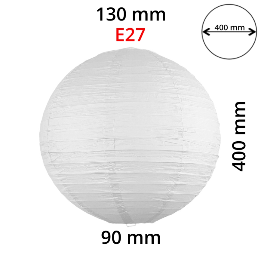 Rabalux 4898 - Lampeskærm til pendel RICE hvid E27 diameter 40 cm