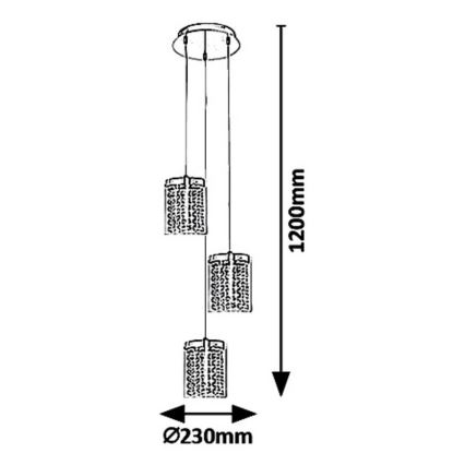 Rabalux 5044 - LED lysekrone i en snor ASTRELLA 3xLED/6W/230V