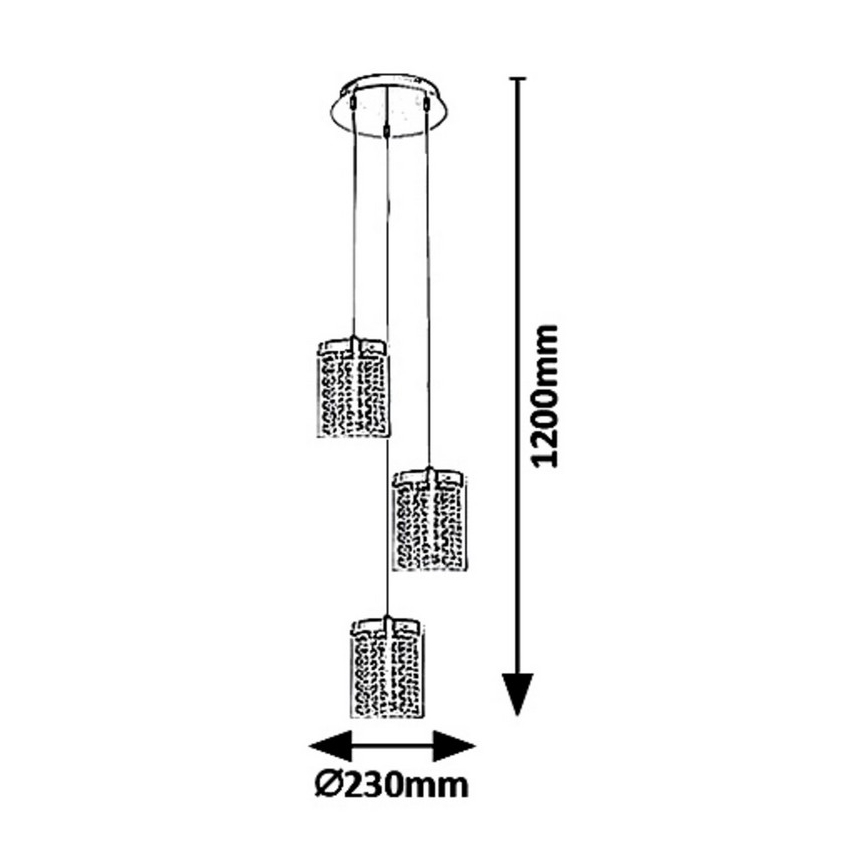 Rabalux 5044 - LED lysekrone i en snor ASTRELLA 3xLED/6W/230V