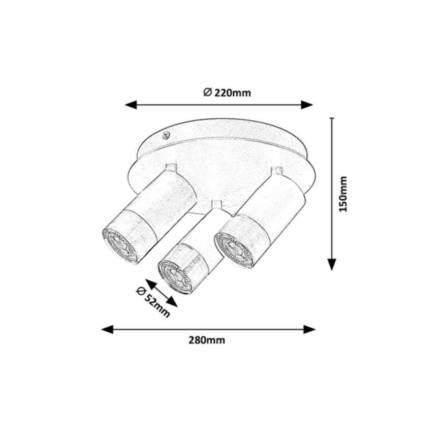Rabalux - Spotlampe ZIRCON 3xGU10/5W/230V