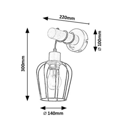 Rabalux - Væglampe 1xE27/40W/230V gummitræ
