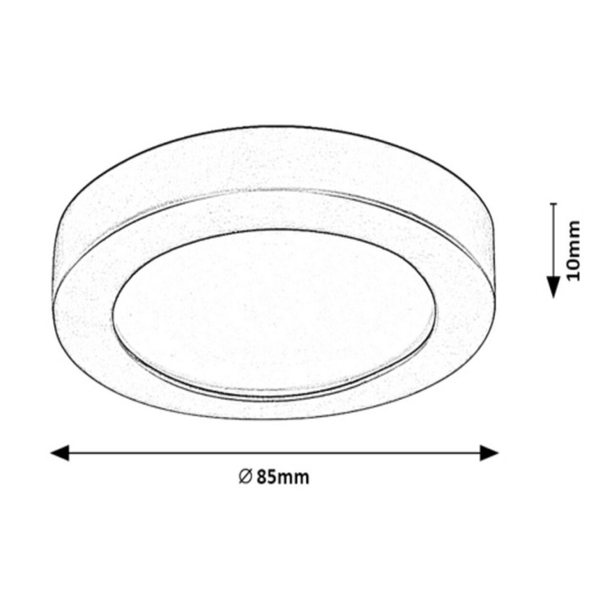 Rabalux - LED badeværelsesindbygningsspot LED/3W/230V IP44 sort