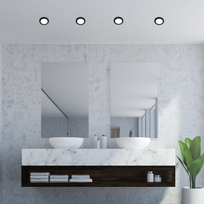 Rabalux - LED indbygningslampe til badeværelse LED/3W/230V IP44 sort