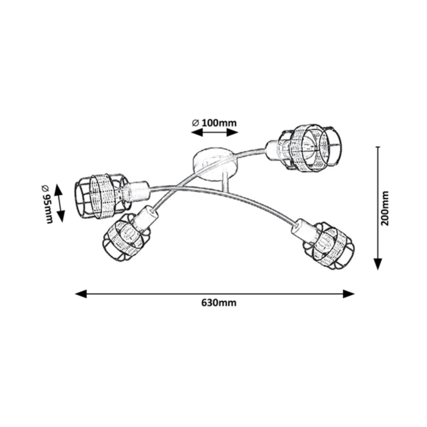 Rabalux - Loftlampe 4xE14/25W/230V