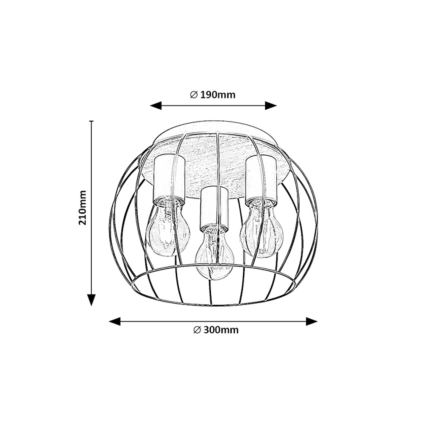 Rabalux - Loftlampe 3xE27/25W/230V