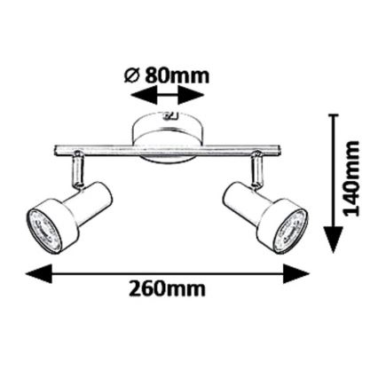 Rabalux 5323 - Spotlys KONRAD 2xGU10/50W/230V