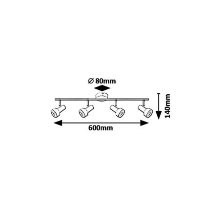 Rabalux 5325 - Spotlampe 4xGU10/50W/230V