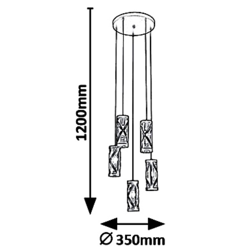 Rabalux 5340 - Lysekrone i en snor OBERON 5xE14/40W/230V