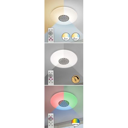 Rabalux - LED loftlampe dæmpbar RGB-farver LED/24W/230V Wi-Fi 3000-6500K diam. 39,5 cm + fjernbetjening