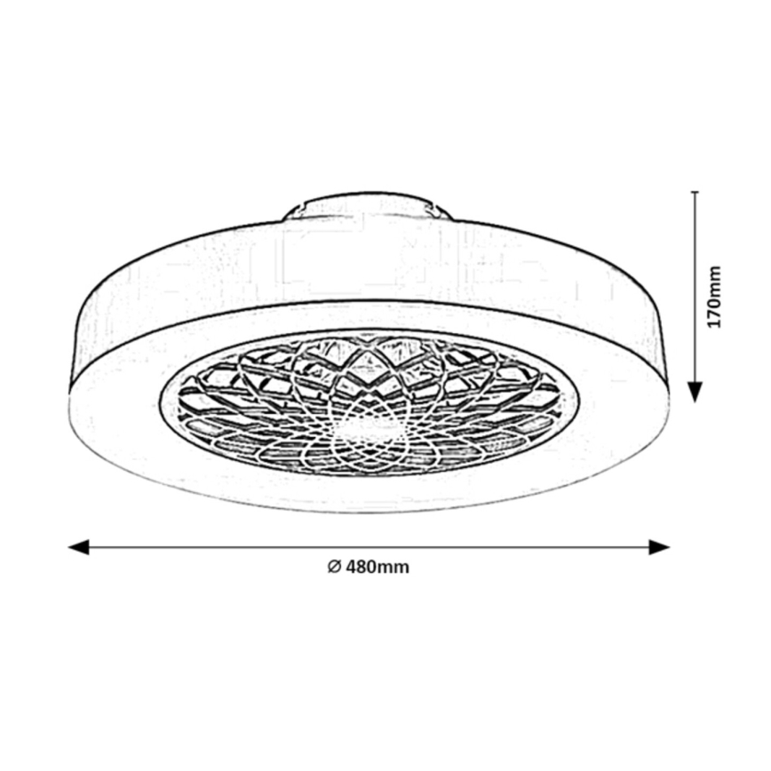 Rabalux - LED loftlampe med ventilator dæmpbar LED/35W/230V 3000-6000K + fjernbetjening