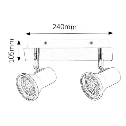 Rabalux - LED spotlampe til badeværelse 2xGU10/4,5W/230V