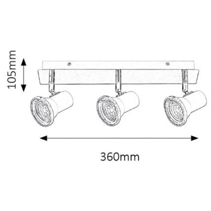 Rabalux - LED spotlampe til badeværelse 3xGU10/4,5W/230V IP44