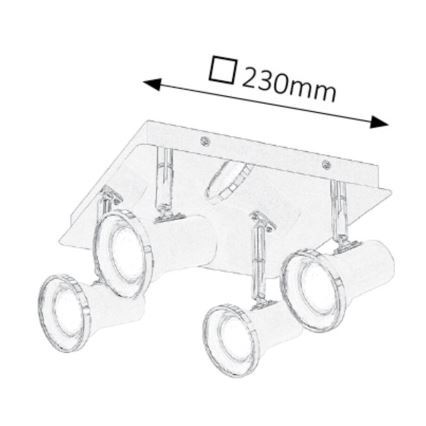 Rabalux - LED spotlampe til badeværelse 4xGU10/4,5W/230V IP44