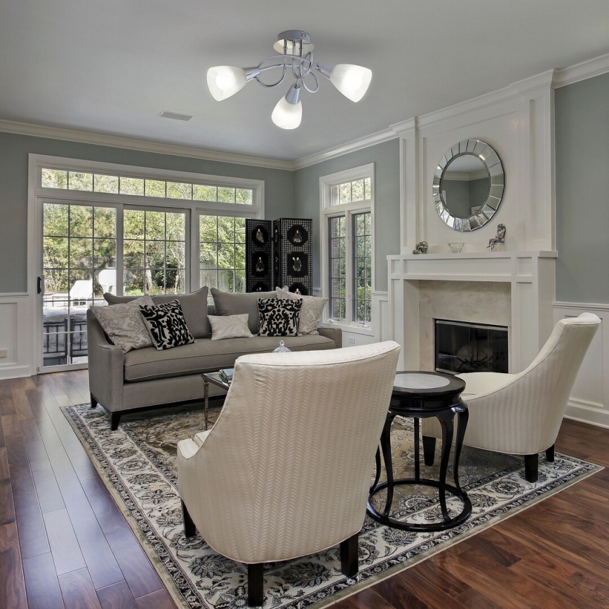 Rabalux - Fastmonteret lysekrone 3xE14/40W/230V blank krom