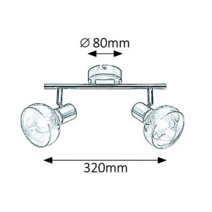 Rabalux 5547 - Spotlys HOLLY 2xE14/40W/230V gylden