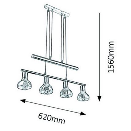Rabalux - Lysekrone i en snor 4xE14/40W/230V blank krom