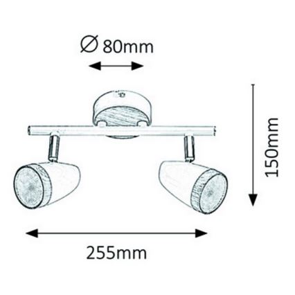 Rabalux 5565 - LED spotlamper KAREN 2xLED/4W/230V