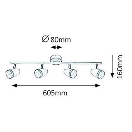 Rabalux - LED spotlamper 4xLED/4W/230V