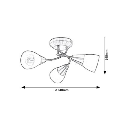 Rabalux - Loftlampe 3xE14/40W/230V diameter 34 cm