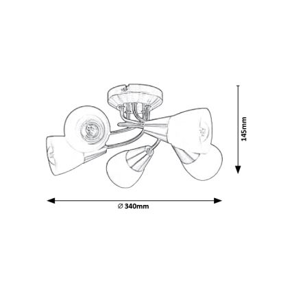 Rabalux - Loftlampe 5xE14/40W/230V diameter 34 cm