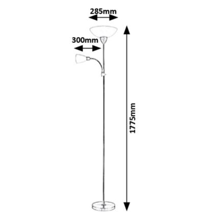 Rabalux - Gulvlampe 1xE27/40W/230V + 1xE14/40W/230V