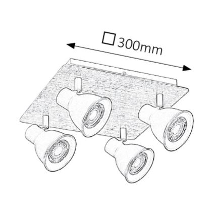 Rabalux - Spotlys 4xGU10/35W/230V