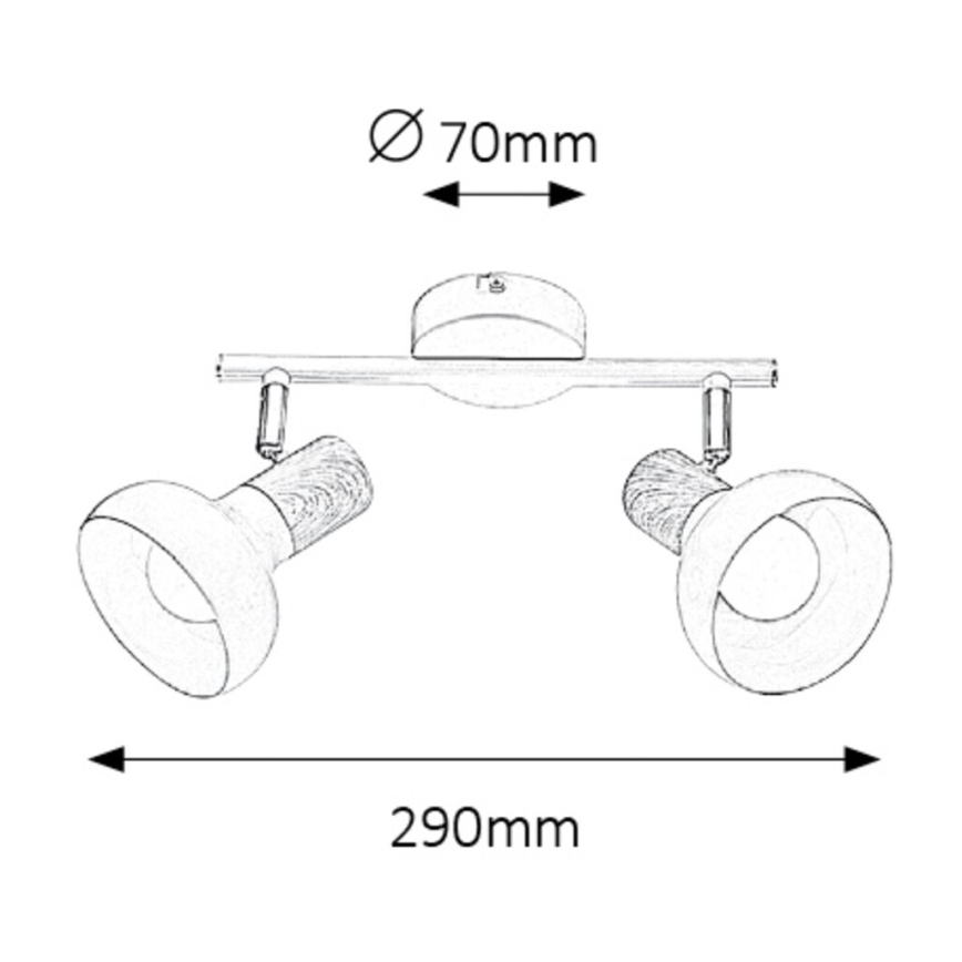 Rabalux - Spotlys 2xE14/40W/230V hvid
