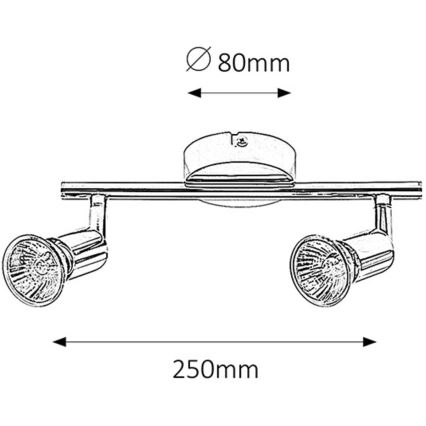 Rabalux - Spotlys 2xGU10/50W/230V