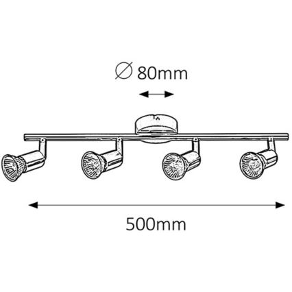 Rabalux - Spotlys 4xGU10/50W/230V