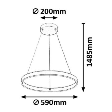 Rabalux - LED lysdæmper lysekrone i en snor LED/36W/230V + Fjernbetjening