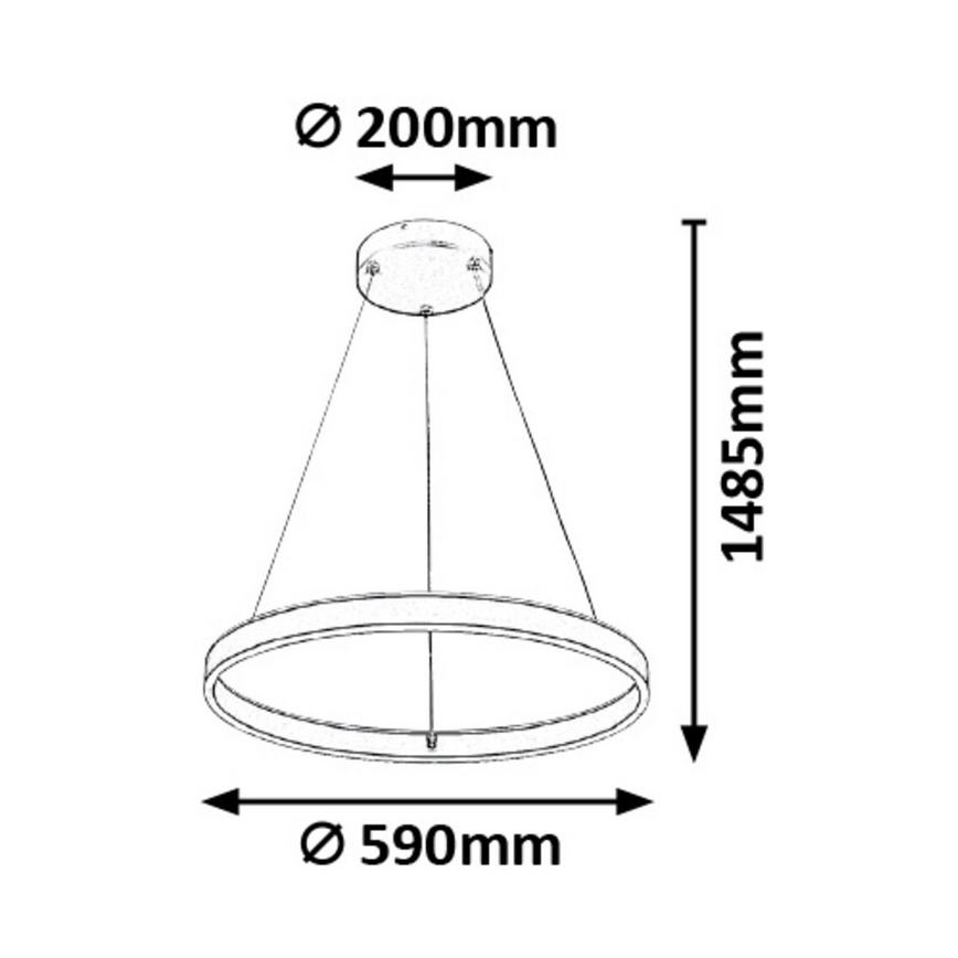 Rabalux - LED lysdæmper lysekrone i en snor LED/36W/230V + Fjernbetjening