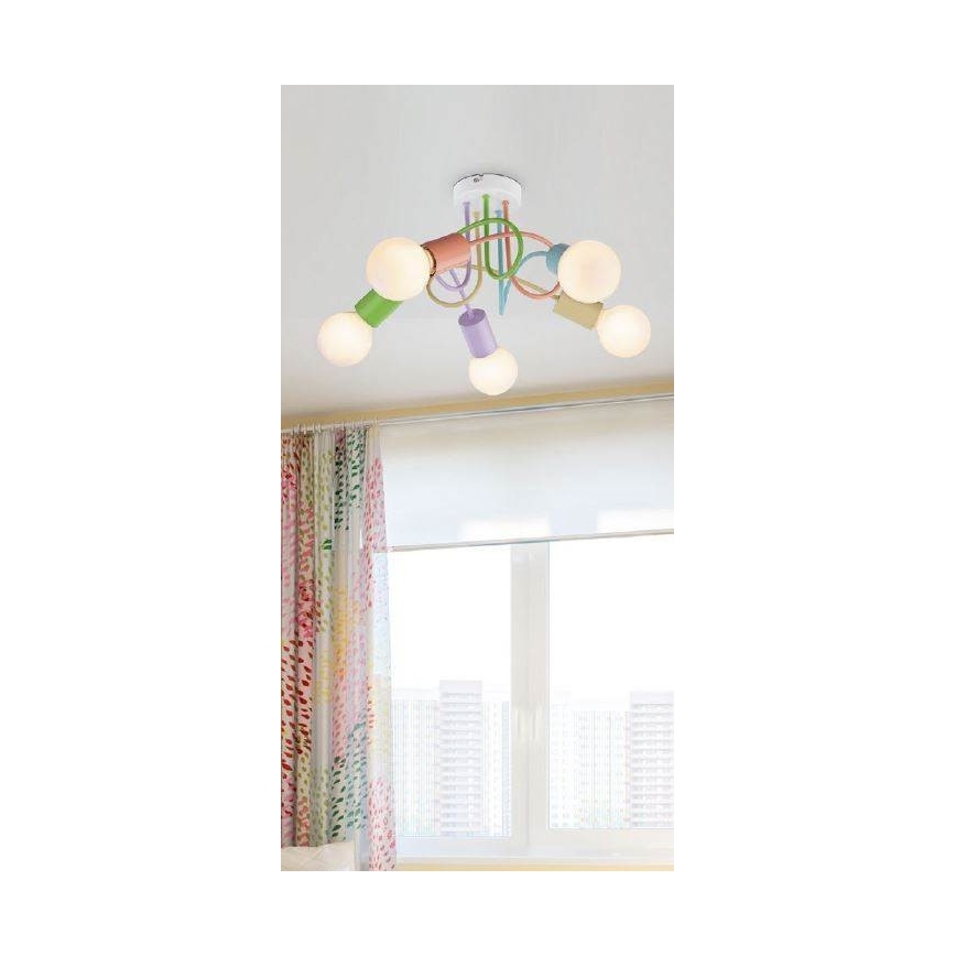 Rabalux 6340 - Fastmonteret lysekrone LINETT 5xE27/40W/230V
