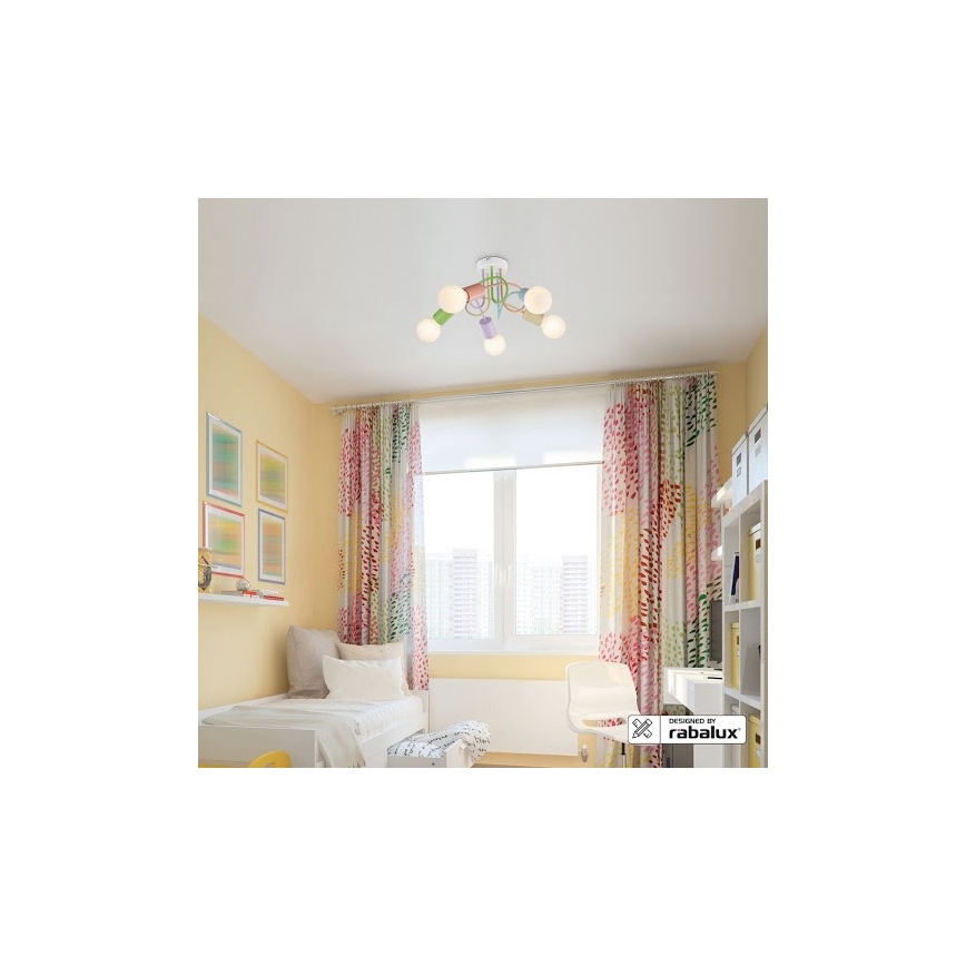 Rabalux 6340 - Fastmonteret lysekrone LINETT 5xE27/40W/230V