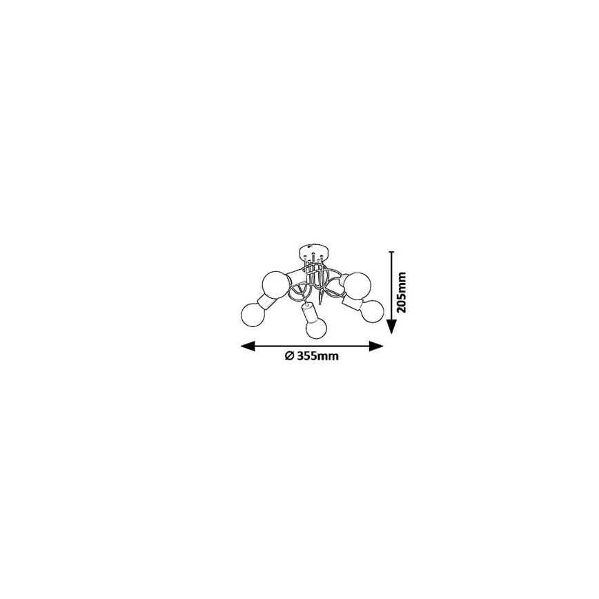 Rabalux 6340 - Fastmonteret lysekrone LINETT 5xE27/40W/230V