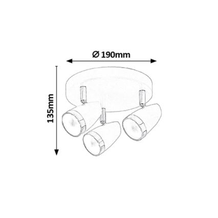 Rabalux - LED spotlamper 3xLED/4W/230V